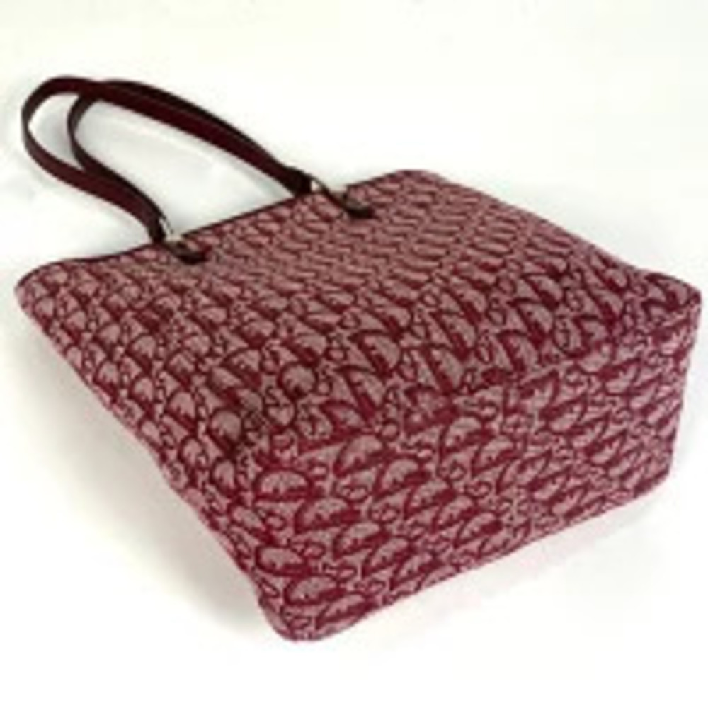 Dior Christian Bag Trotter Bordeaux Tote Handbag Purple Canvas Purple